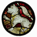 Badge of the Fiennes Family, Pot-metal, colorless glass, and vitreous paint, British