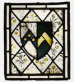 Panel Heraldic Shield of Johnson, Pot-metal, colorless glass, and vitreous paint, British