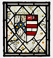 Panel with Heraldic Shield of Johnson, Pot-metal, colorless glass, and vitreous paint, British