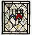 Panel with Heraldic Shield of Johnson, Pot-metal, colorless glass, and vitreous paint, British