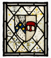 Panel with Heraldic Shield of Johnson, Pot-metal, colorless glass, and vitreous paint, British