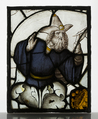 An Unidentified Prophet, from a Tree of Jesse Window, Pot-metal, colorless glass, and vitreous paint, British