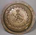 Plate with Seated Woman, Copper alloy, South Netherlandish