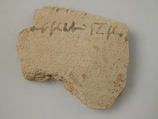 Ostrakon, Pottery fragment with ink inscription, Coptic