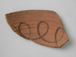 Pot Fragment, Earthenware, slip decoration, Coptic