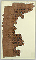 Papyrus Fragment, Papyrus and ink, Coptic