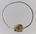 Earring, Silver (loop); gold, chrysoprase, glass, pearls, Frankish