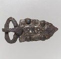 Belt Buckle, Iron, silver inlay, copper alloy, Frankish