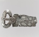 Belt Buckle, Iron with silver inlay and copper-alloy, Frankish or Burgundian