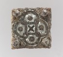 Back Plate from a Belt Buckle, Iron with silver inlay; one rivet a copper alloy (restoration?) …, Frankish
