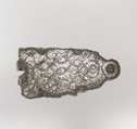 Counter Plate of a Belt Buckle, Iron, silver inlay; iron rivets, Frankish or Burgundian