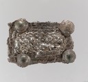 Counter Plate of a Belt Buckle, Iron, silver inlay and copper alloy rivets with incised borders, Frankish or Burgundian