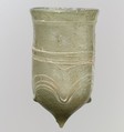 Glass Bell Beaker with White Trails, Glass, Frankish