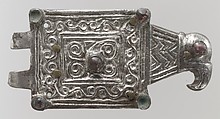 Belt Buckle with an Eagle, Silver with garnets, Ostrogothic