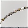 Beads from a Necklace, Glass, copper alloy rings, Frankish