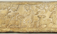 Sarcophagus Lid with Last Judgement, Marble, Roman