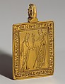 Reliquary Pendant with Queen Margaret of Sicily Blessed by Bishop Reginald of Bath, Gold, British