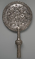 Pair of Liturgical Fans (Rhipidia), Silver, repoussé relief