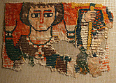 Fragment with Two figures, Polychrome wool, tapestry (loop weave technique), Early Byzantine