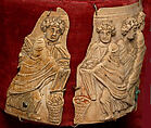 Pyx Fragments with the Multiplication of the Loaves and Fishes, Elephant ivory, Byzantine