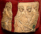 Pyx Fragments with the Multiplication of the Loaves and Fishes, Elephant ivory, Byzantine