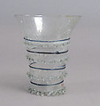 Beaker with Cobalt Trailing, Clear glass, cobalt trails, Central European