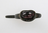 Key, Copper alloy, cabochon amethyst, French (?)