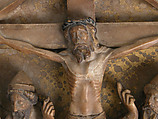 The Crucifixion, School of Nottingham (British), Alabaster with paint and gilding, British