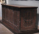 Chest, Walnut with restored lid and sides, Swiss