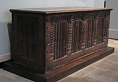 Chest, Walnut with restored lid and sides, Swiss