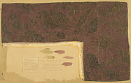 Brocade Textile, Silk, gold thread, Italian