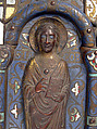 Chasse or Reliquary Front, Champlevé enamel, copper-gilt, glass beads, European