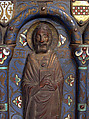 Chasse or Reliquary Front, Champlevé enamel, copper-gilt, glass beads, European