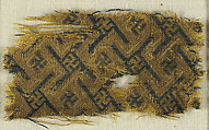 Textile with Interlacing Bands forming Swastika Figures, Silk, German