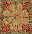 Textile, Silk, linen and gold thread, German