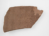 Ostrakon, Pottery fragment with ink inscription, Coptic