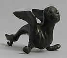 Fabulous Winged Creature with Human Face, probably from the foot of a candlestick, Copper alloy, South Netherlandish