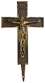 Crucifix, Copper alloy, gilding, German