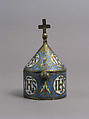 Pyx, Champlevé enamel, copper-gilt, French