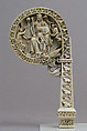 Ivory Crozier Head with Christ in Majesty and Throne of Wisdom, Elephant ivory, Italian or German