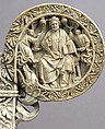 Ivory Crozier Head with Christ in Majesty and Throne of Wisdom, Elephant ivory, Italian or German