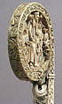 Ivory Crozier Head with Christ in Majesty and Throne of Wisdom, Elephant ivory, Italian or German