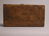 Box, Lead, gilding, wood, gesso, copper alloy handle and lock plate, traces of red textile, German