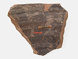 Ostrakon, Pottery fragment with ink inscription, Coptic