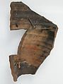 Ostrakon, Pottery fragment with ink inscription, Coptic