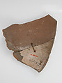 Ostrakon, Pottery fragment with ink inscription, Coptic