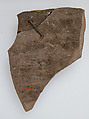Ostrakon, Pottery fragment with ink inscription, Coptic