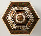 Hexagonal Casket, North Italian Workshop, Wood, bone, paint, gilding, iron, velvet, and metal-wrapped textile, North Italian