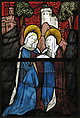 Stained Glass Panel with the Visitation, Pot metal, white glass, vitreous paint, silver stain, olive-green enamel, German