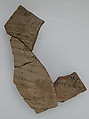 Ostrakon with a Letter to Epiphanius from His Mother, Pottery fragments with ink inscription, Coptic